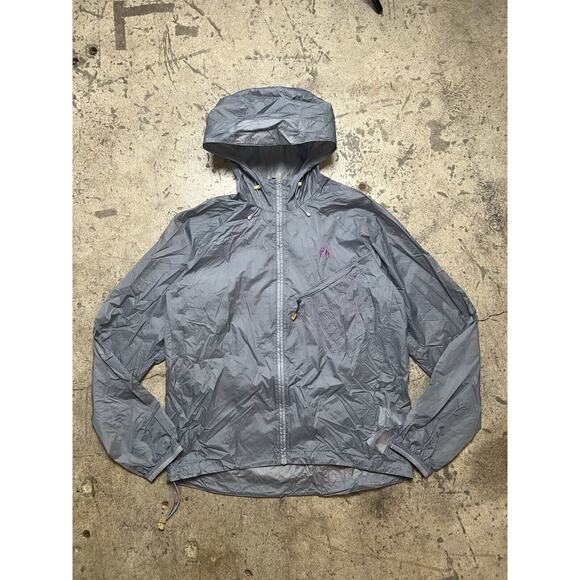 2009 NIKE ACG Storm Fit Gray Nylon Windrunner Jacket Purple Contrast‎ Ripstop M
